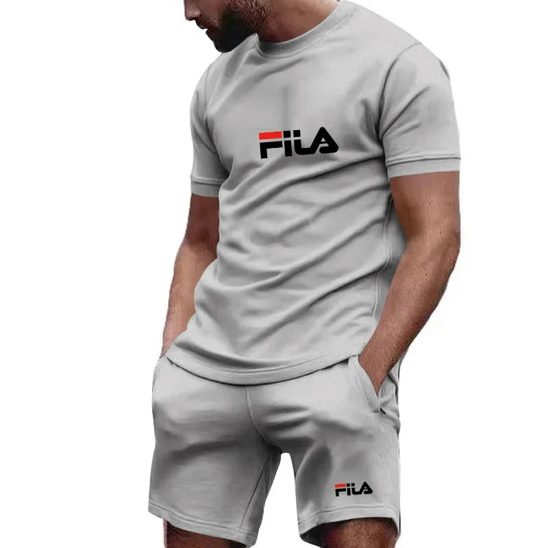 2026 Summer Men's Casual Loose Comfortable Mesh Breathable Quick-Dry Short-Sleeved Sports T-Shirt Shorts Set