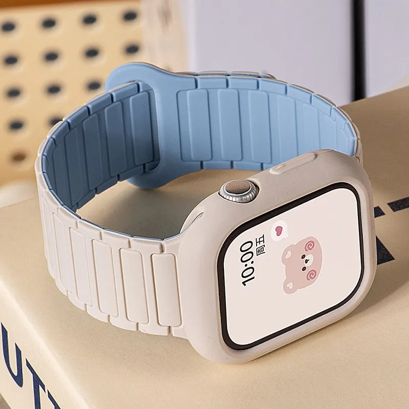 Silicone Case+Strap bracelet correa cover For Apple Watch 10 46mm 49 44mm 40 45mm 41 42mm for iWatch series 9 8 7 6 5 4 Ultra 2