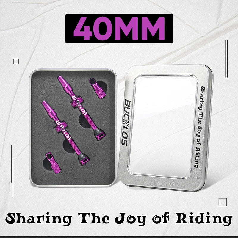 BUCKLOS 40/44/55/60/65/80/100mm Tubeless Valves Bike Aluminum Alloy Presta Nipples Removable Core Air Valve for Road MTB Bicycle