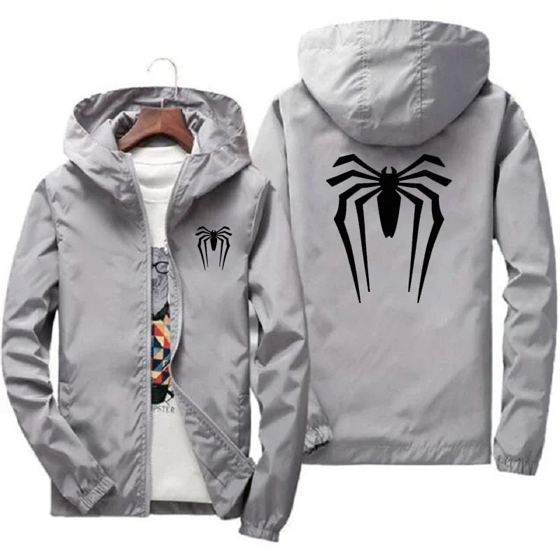 Men's Slim-fit Hooded Jacket Is Available in Various Sizes and Is Perfect for Casual Daily Wear with Its Printed Design Spring