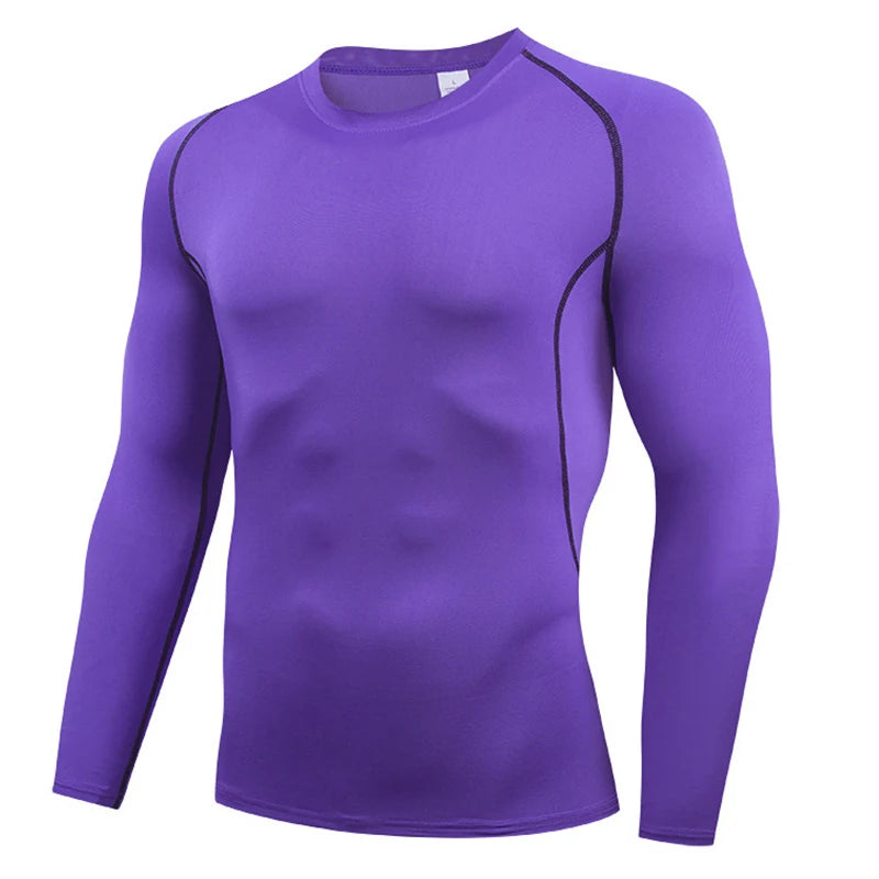 Autumn Winter Compression Shirt Long Sleeve Casual Slim T Shirts For Men Quick Dry Football Tops Gym Sport T Shirt Man Clothing