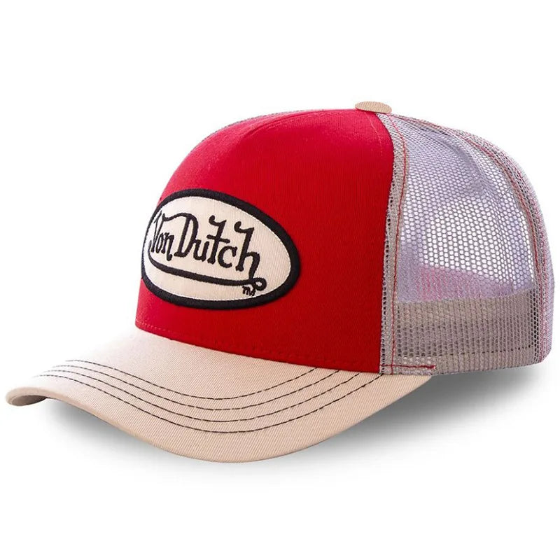Fashion VON Baseball Cap DUTCH Mesh Embroidery Truck Driver's Hat