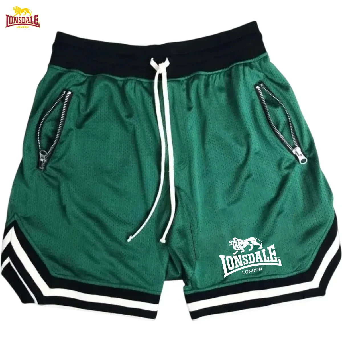 LONSDALE 2026 Novos Shorts de Basquete Esportivos Masculinos de Verão Casuais Soltos Respiráveis em Tela Moda Hip Hop