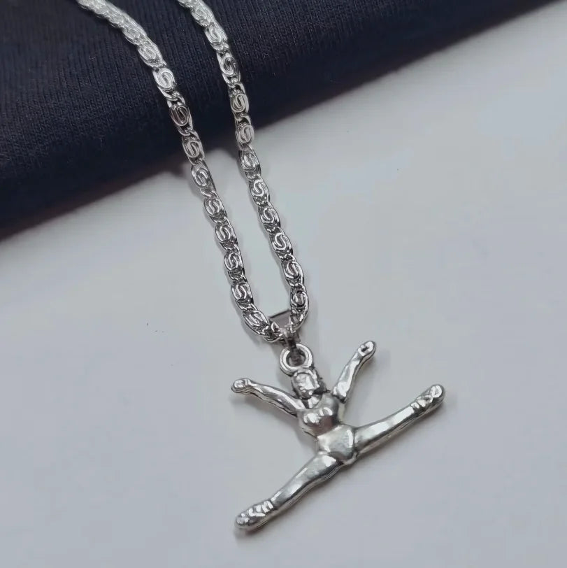 1pcs Hockey Basketball Volleyball Racquet Hat Necklace 45cm Stainless Steel Chain Women Sports Jewelry Wholesale Sales