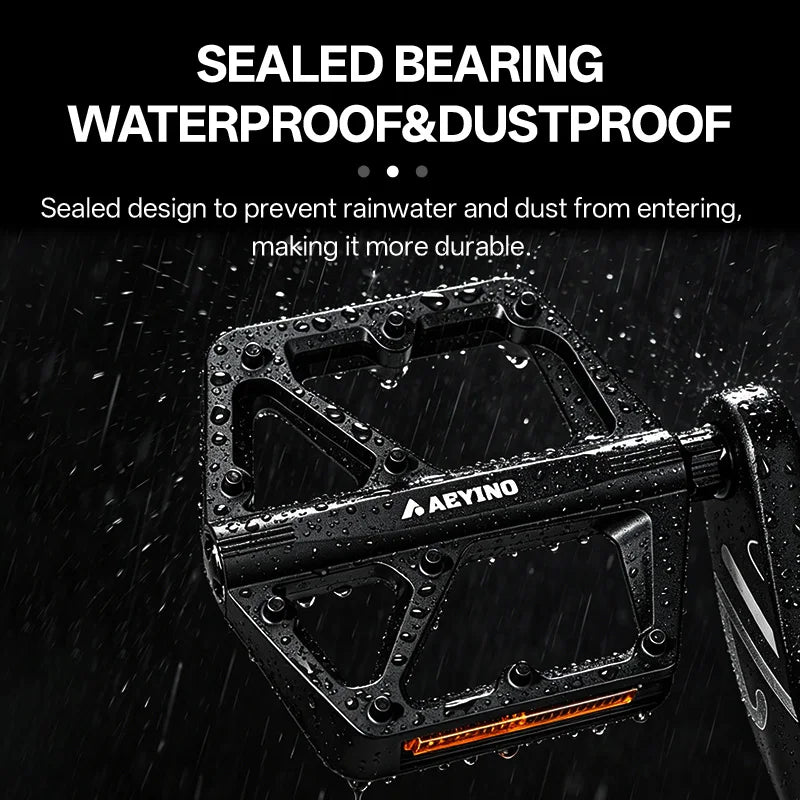 AEYINO Bicycle Pedals MTB Bike Pedal Foot Plat Nylon Anti-slip 9''16 Standard Pedals Widen Classic Pedal Reflector Bicycle Parts