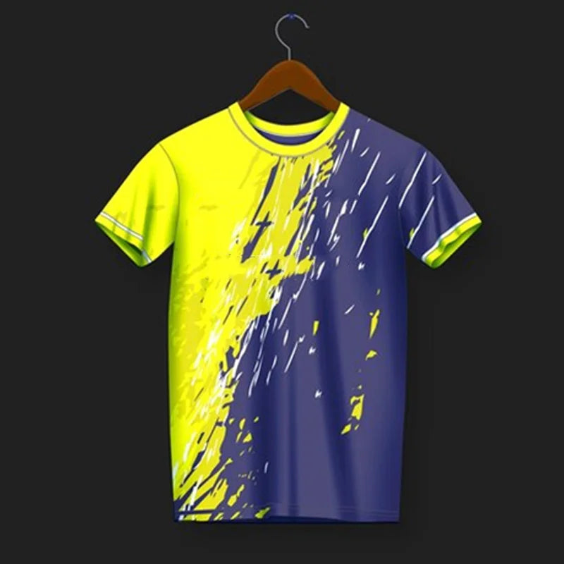 3D Printed Training Suit T-Shirt For Men Fashion Sports Pattern Tees Summer Oversized Round Neck Tops Short Sleeves T Shirts