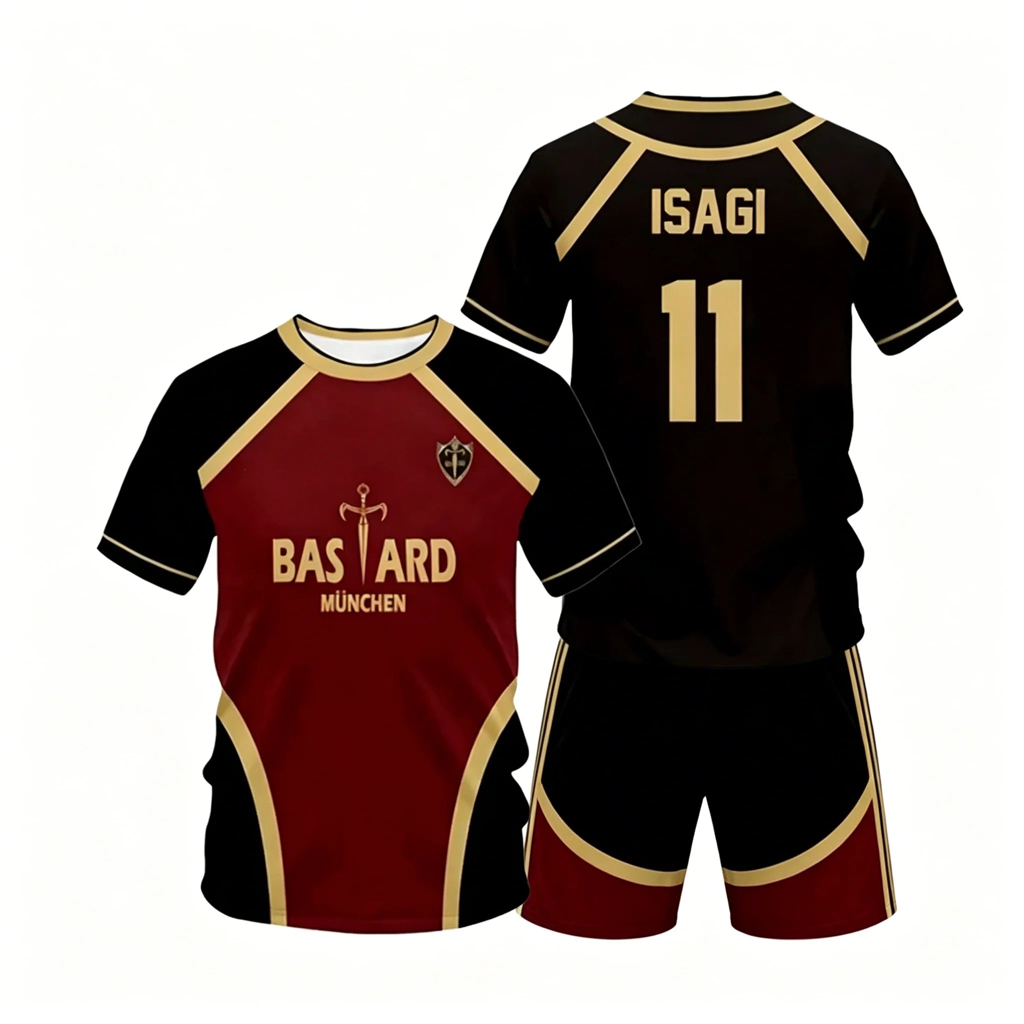 New Anime Blue Lock Short Sleeve shorts Set Futsal Football Pattern VL Replika T Shirt Sets Soccer Club Cosplay Unisex Jersey