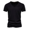 Men Fashion v-Neck t-Shirts Oversized Cotton t Shirt For Man Short Sleeve Top Tees Slim Casual Gym t Shirt Blouses Man Clothing
