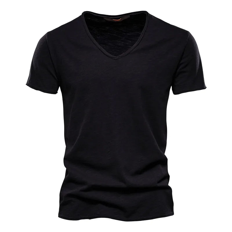 Men Fashion v-Neck t-Shirts Oversized Cotton t Shirt For Man Short Sleeve Top Tees Slim Casual Gym t Shirt Blouses Man Clothing
