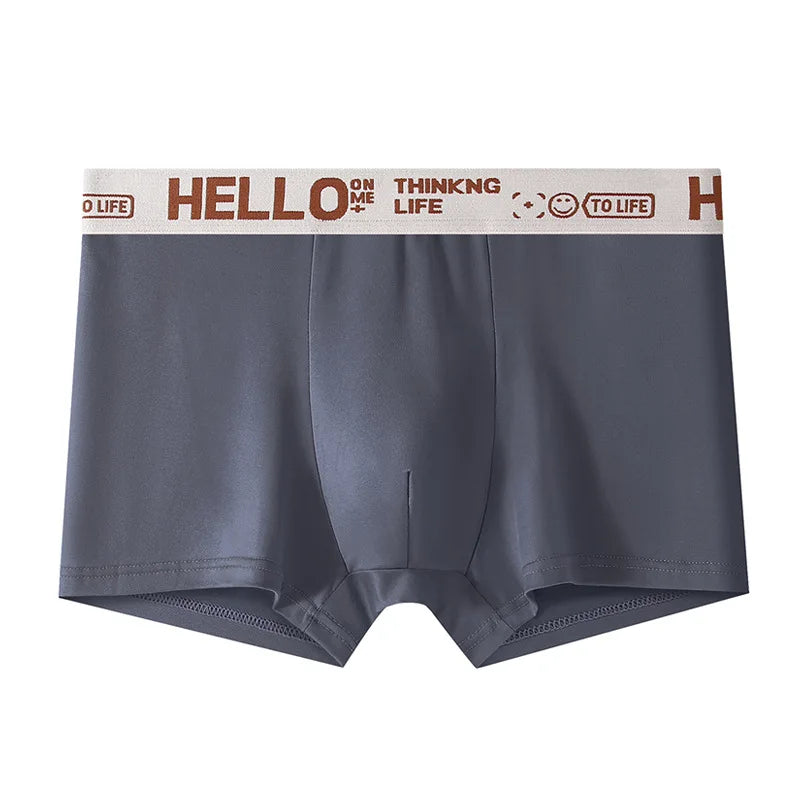 Underwear Man 2025 Briefs mid-waist loose XXXXL underpants hello letter summer confortable men's boxer brief
