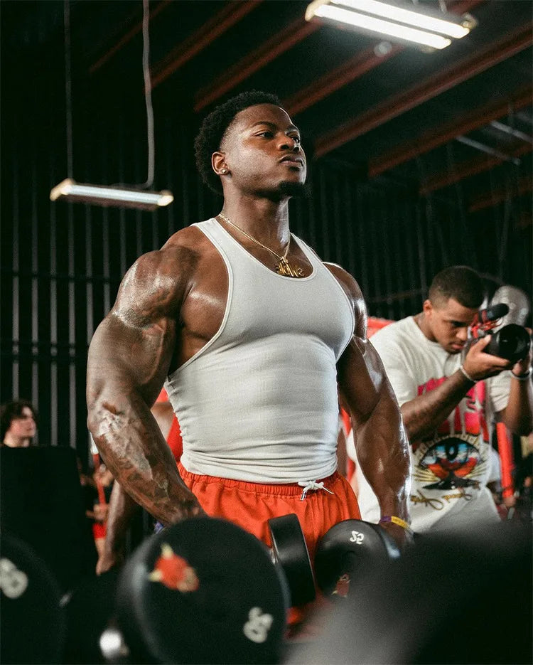 Summer Men's Sports Clothing Casual Vest Fashion Round Neck Quick Dry Tank Top Male Outdoor Gym Fitness Sleeveless Base Shirt