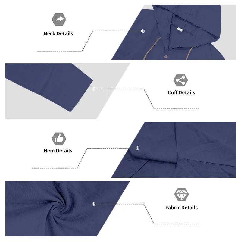 Men's Linen Long-Sleeved Shirt And Pants Set Breathable Outdoor Leisure Hiking Beach Sports Clothing for Spring Summer Autumn
