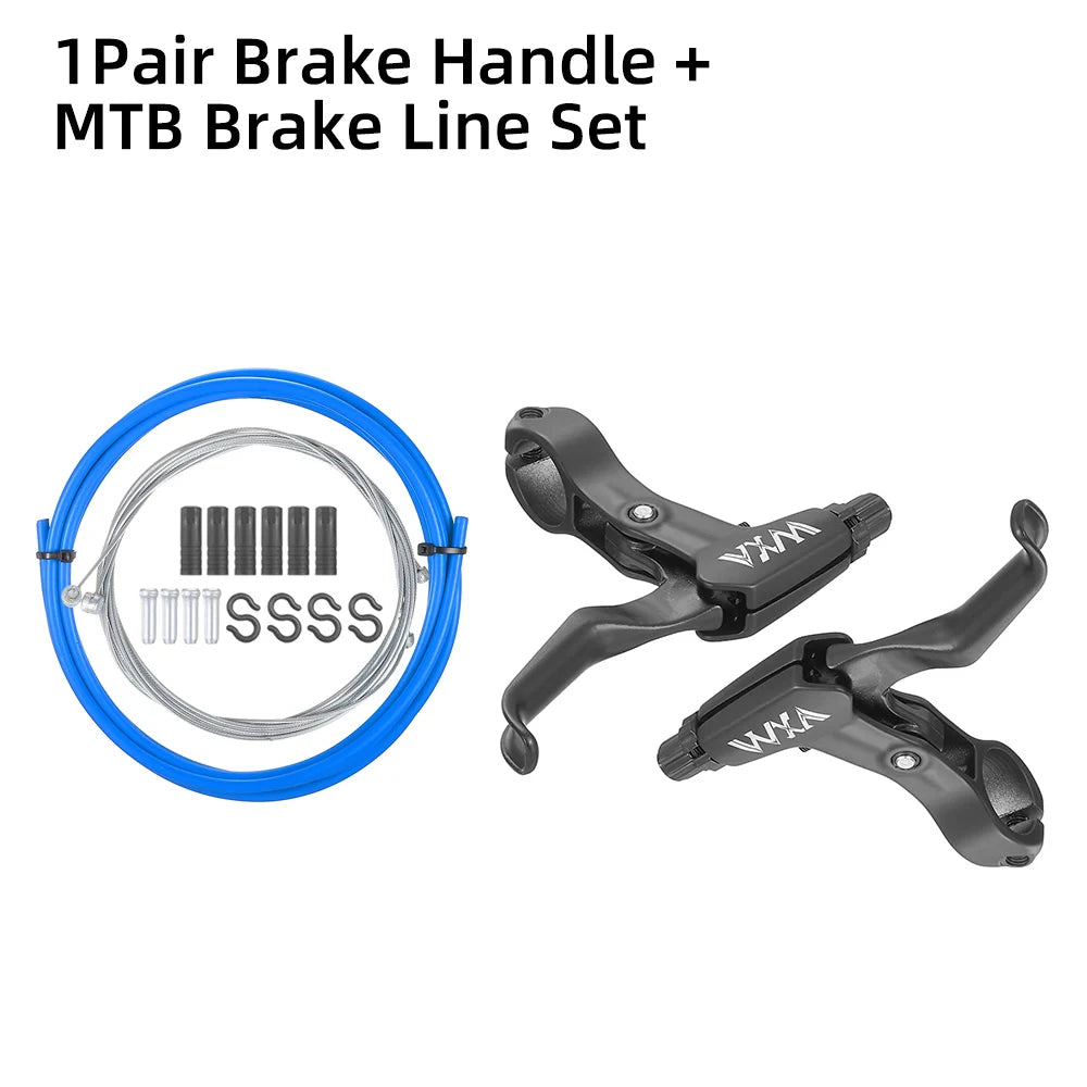 1 Pair MTB Brake Handle With Cable Line Set Mountain Bike Cycling Brake Levers V/Disc Bicycle Brake Lever