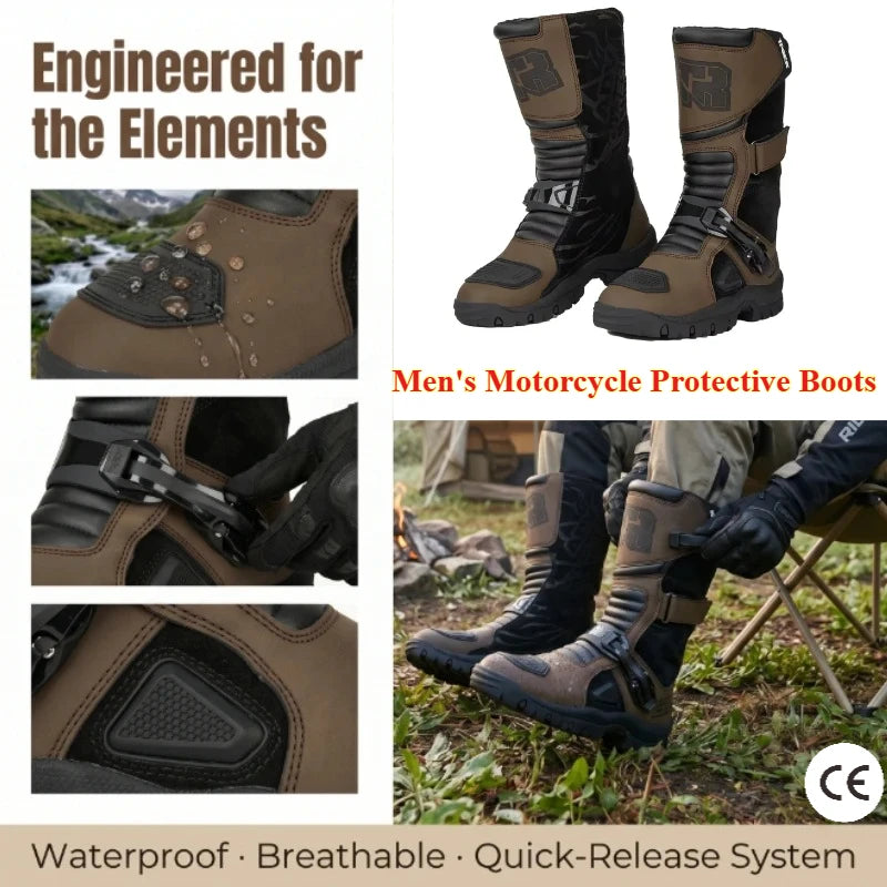 G2 Professional Outdoors Motocross Racing Long Boots Anti Slip Breathable Motos Shoes Men's Motorcycle Protective Boots