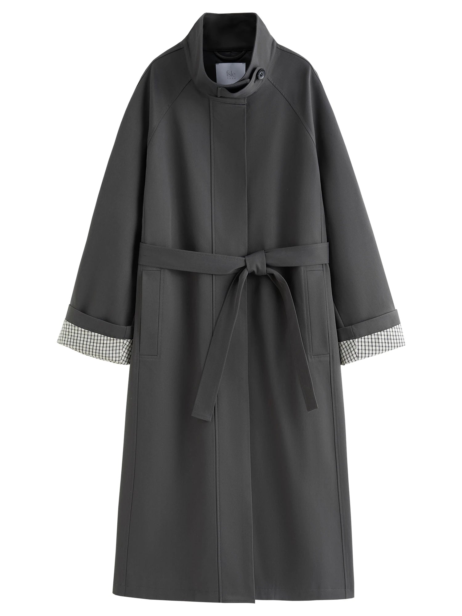 FSLE British Style Design Stand Collar Windbreaker Trench Jacket for Women 2025 Autumn New Arrival Casual Chic Coats for Women
