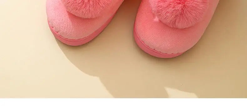 Evshine Winter Plush House Slippers For Women Cute Cartoon Indoor Fuzzy Slides Fur Lined Cotton Shoes Cozy Bedroom Furry Slipper