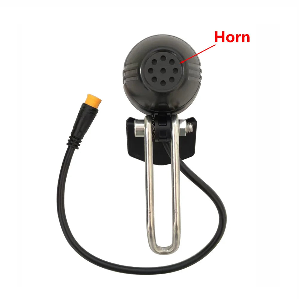Ebike LED Headlight Accessories 36V 48V Lamp 3pin  Waterproof Connector Built-in Horn Front Light for Electric Scooters Bicycles