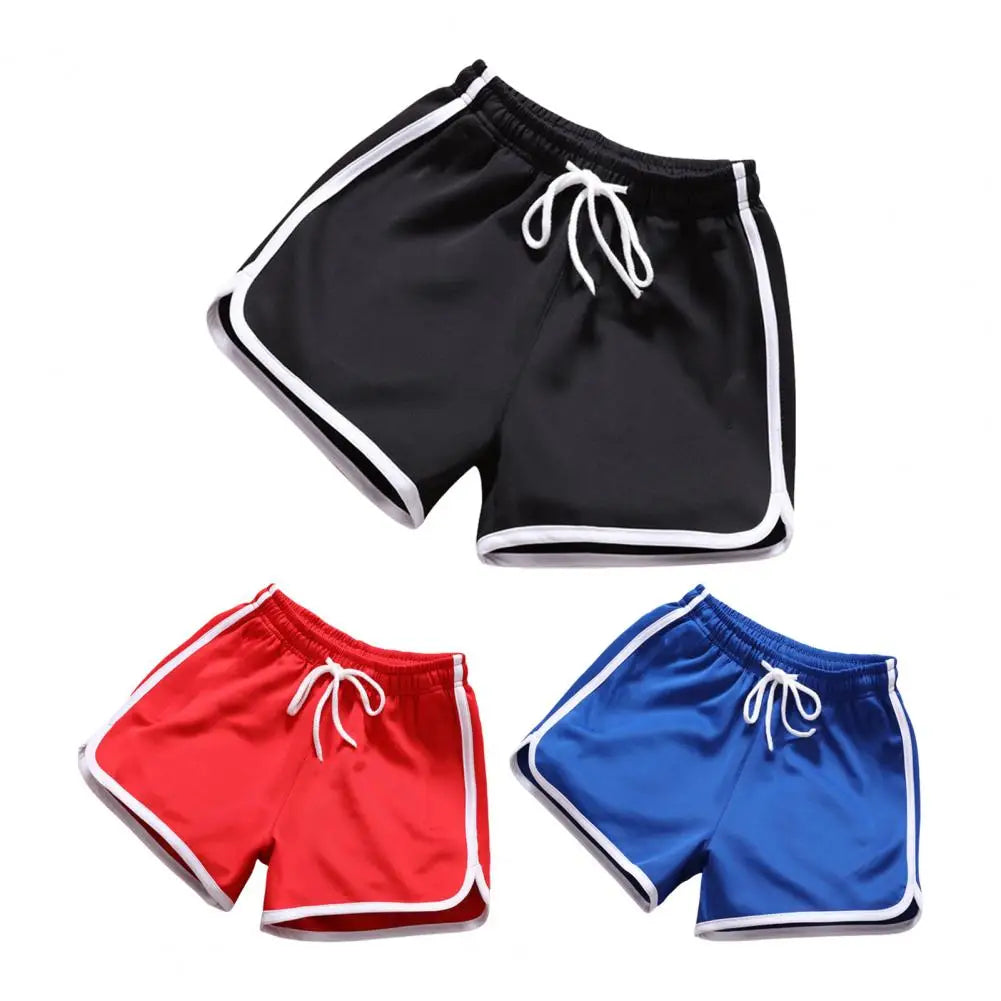 Above Knee Men Shorts Men's Summer Drawstring Shorts Elastic Waist Loose Length Beach Trousers Daily Casual