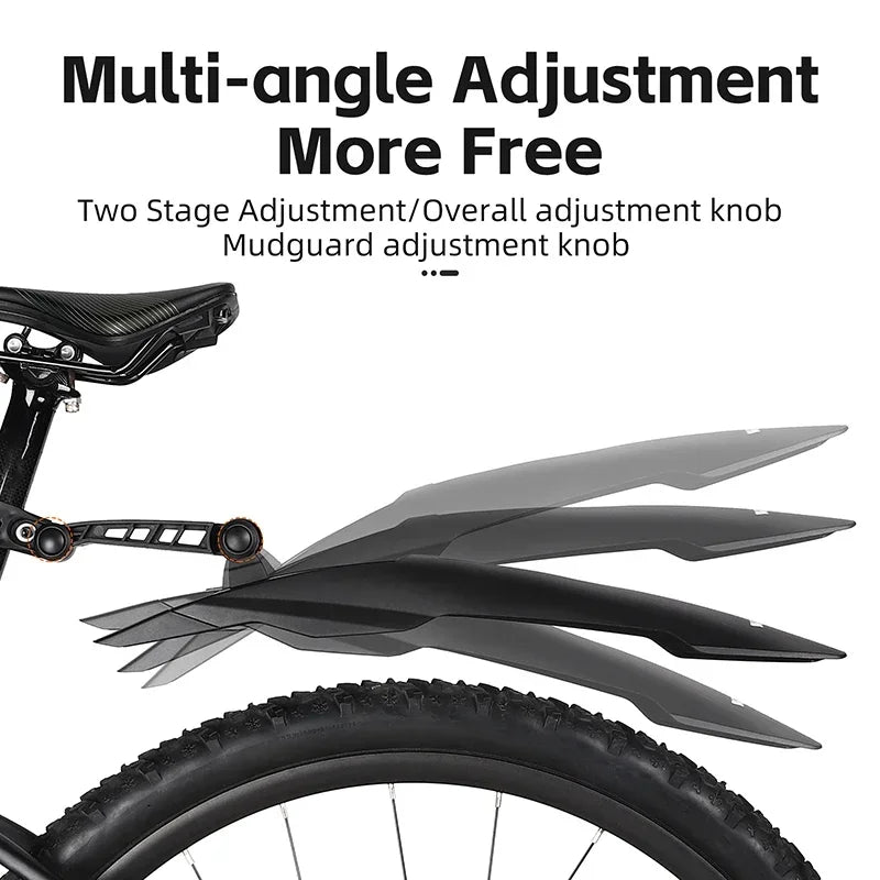 WEST BIKING Mountain Bike Fender Set Universal 29 Inch MTB Mudguard Adjustable Front and Rear Mud Flaps Bicycle Mud Protector