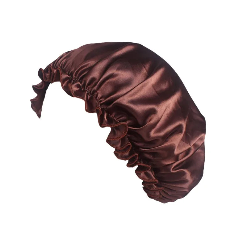 Women Solid Satin Sleeping Night Caps Elastic Band Hair Care Bonnets Used To Hair Care