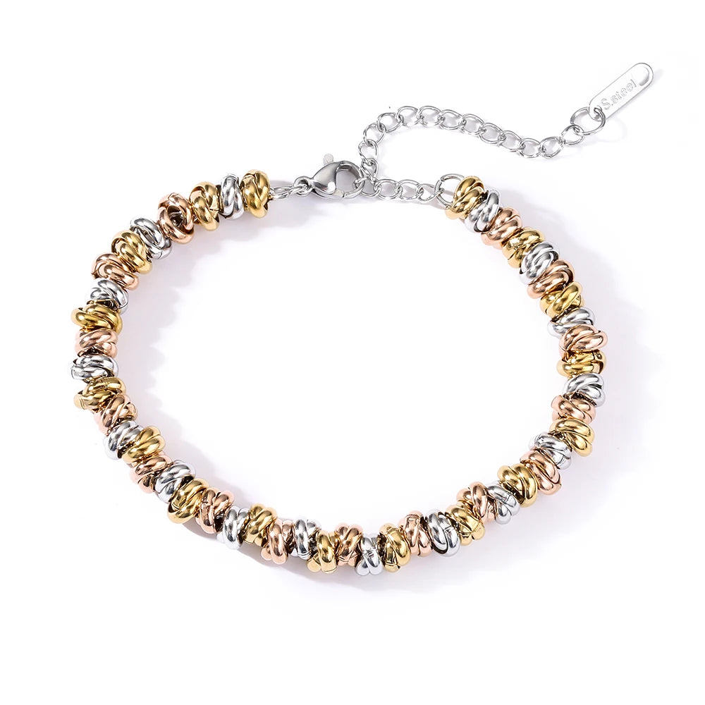 cmoonry High Quality Non-Fading Stainless Steel Jewelry Gold/Silver/Mix Color Beads Bracelets For Women