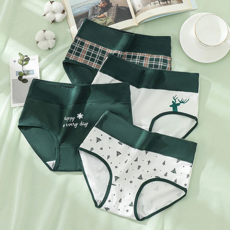 High Waist 4Pcs/Set Cotton Panties Women Briefs Seamless Body Shaper Breathable Underwear Comfort Female Lingerie Plus Size 5XL