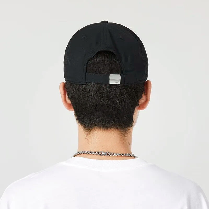 Nike Logo Solid Color Decoration Polyester Fiber Baseball Cap Unisex Couple Style Black Fb5372-010