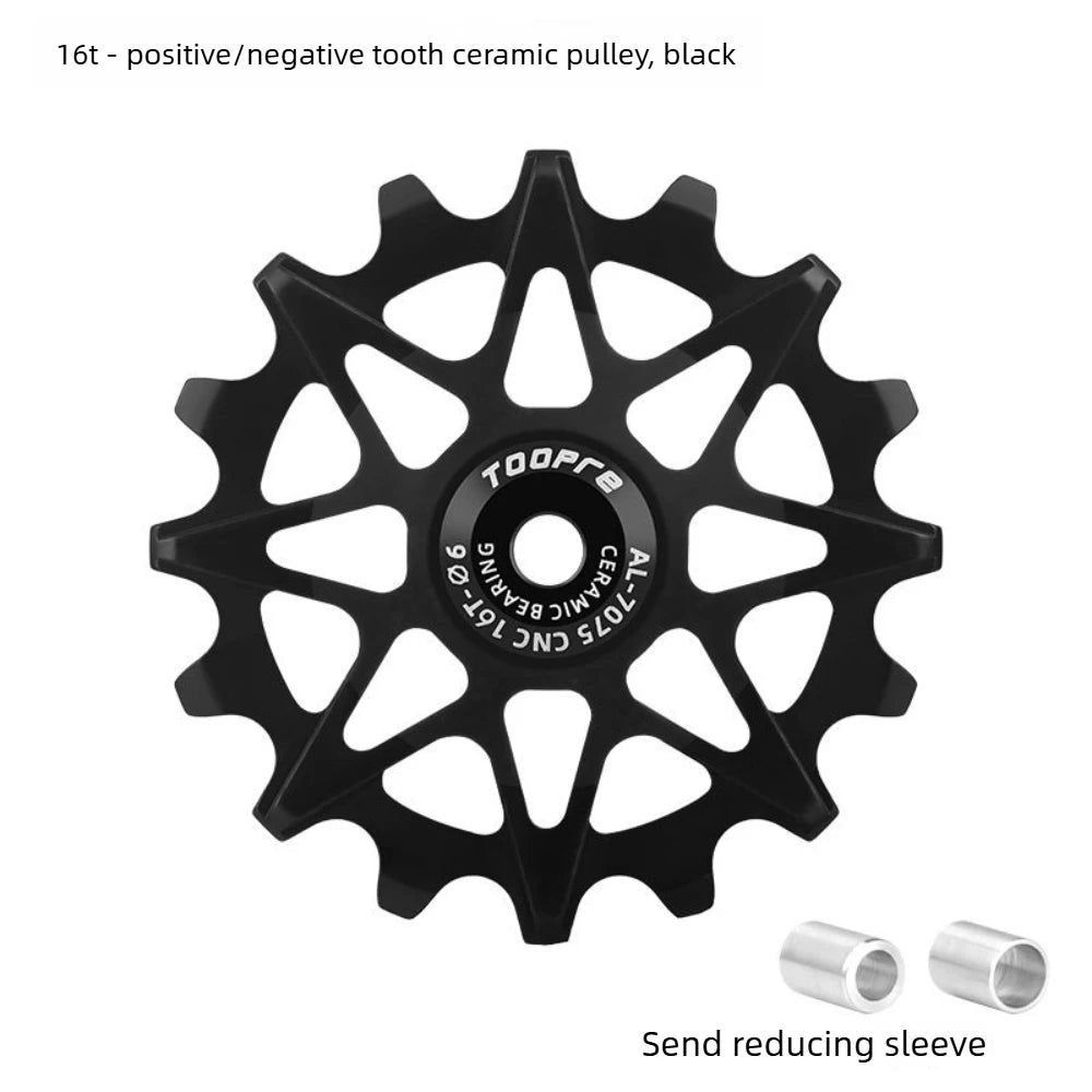 TOOPRE 10T/12T/14T/16T Bicycle Rear Derailleur Ceramic Jockey Wheel Pulley Wheel for Mountain Road Bike Lightweight Low Friction