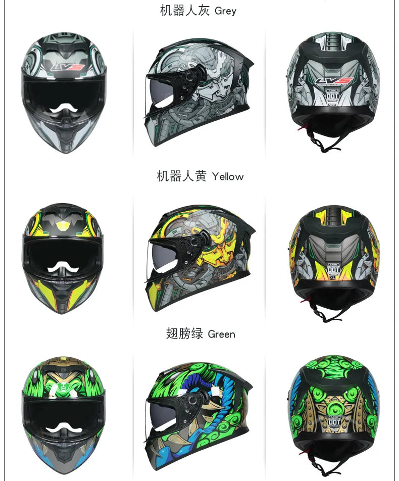 Motorcycle full Face Helmets for Men and Women Moto Racing helmet Adult safety helmet DOT certification
