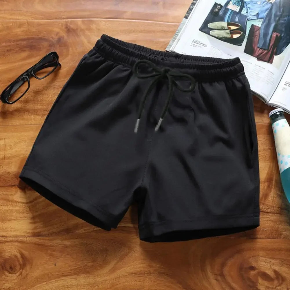 Men's Sports Shorts Elastic Waist Drawstring Gym Short Pants Solid Drawstring Waist Outdoor Shorts Running Shorts Beach Pants