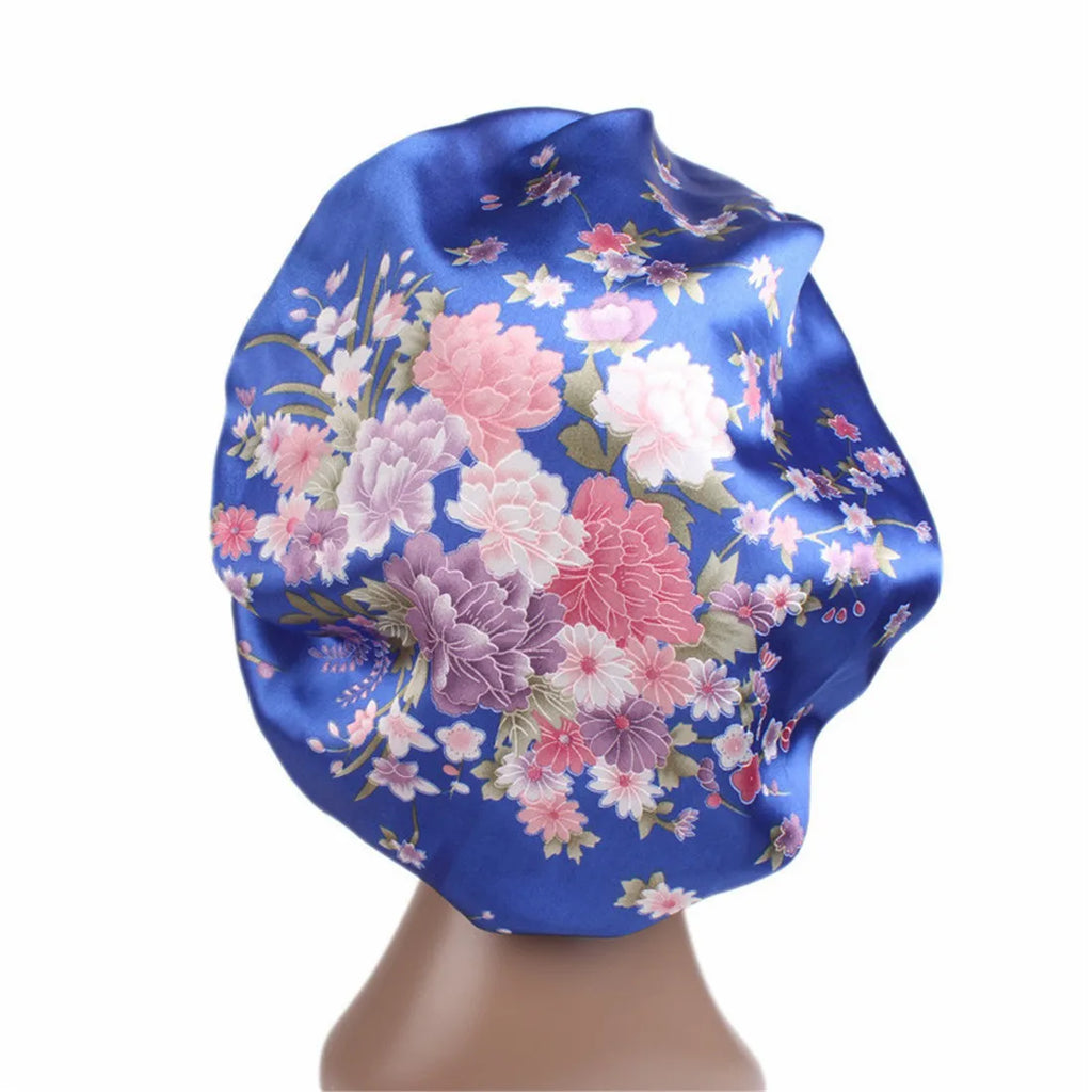 Hair Caps for Sleeping Women Bath Double Layer Headwear Cover Hat Curly New Satin Sleeping Hair Cap Skullies Beanies Accessories