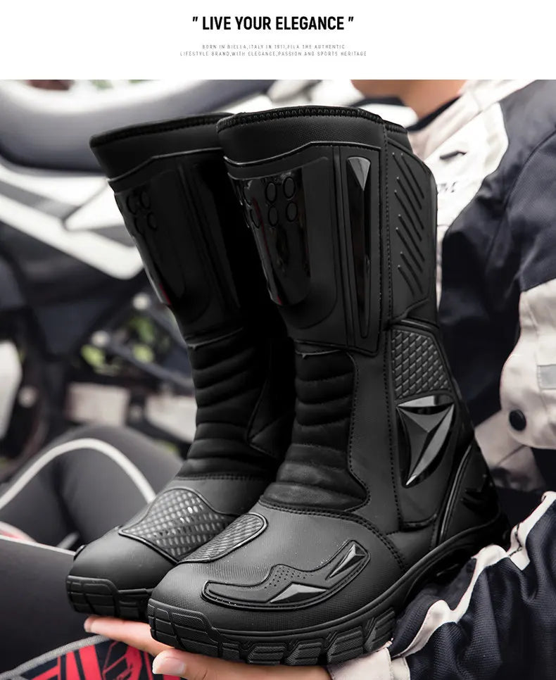 Moto Boots Motorcycle Breathable Off-road Men Women Leather Waterproof Pull Boots 47 Locomotive Equipment Summer Cycling Shoes