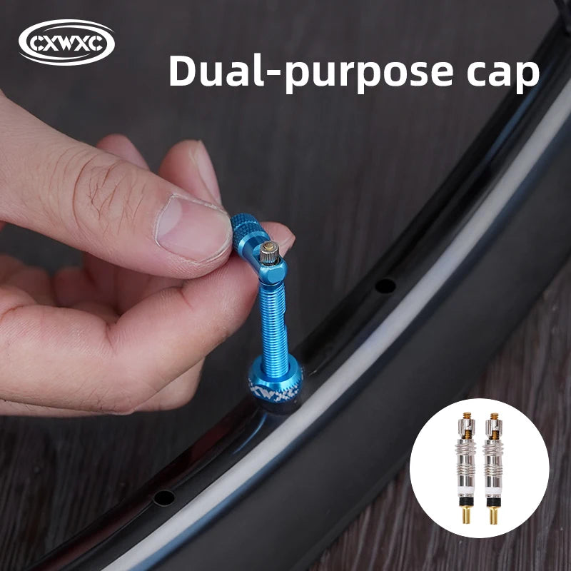 CXWXC 1Pair Bicycle Presta Valve 45/65/85mm Aluminum Alloy Valve For Tubeless Road/MTB/Gravel Bike Rim Valve Accessories