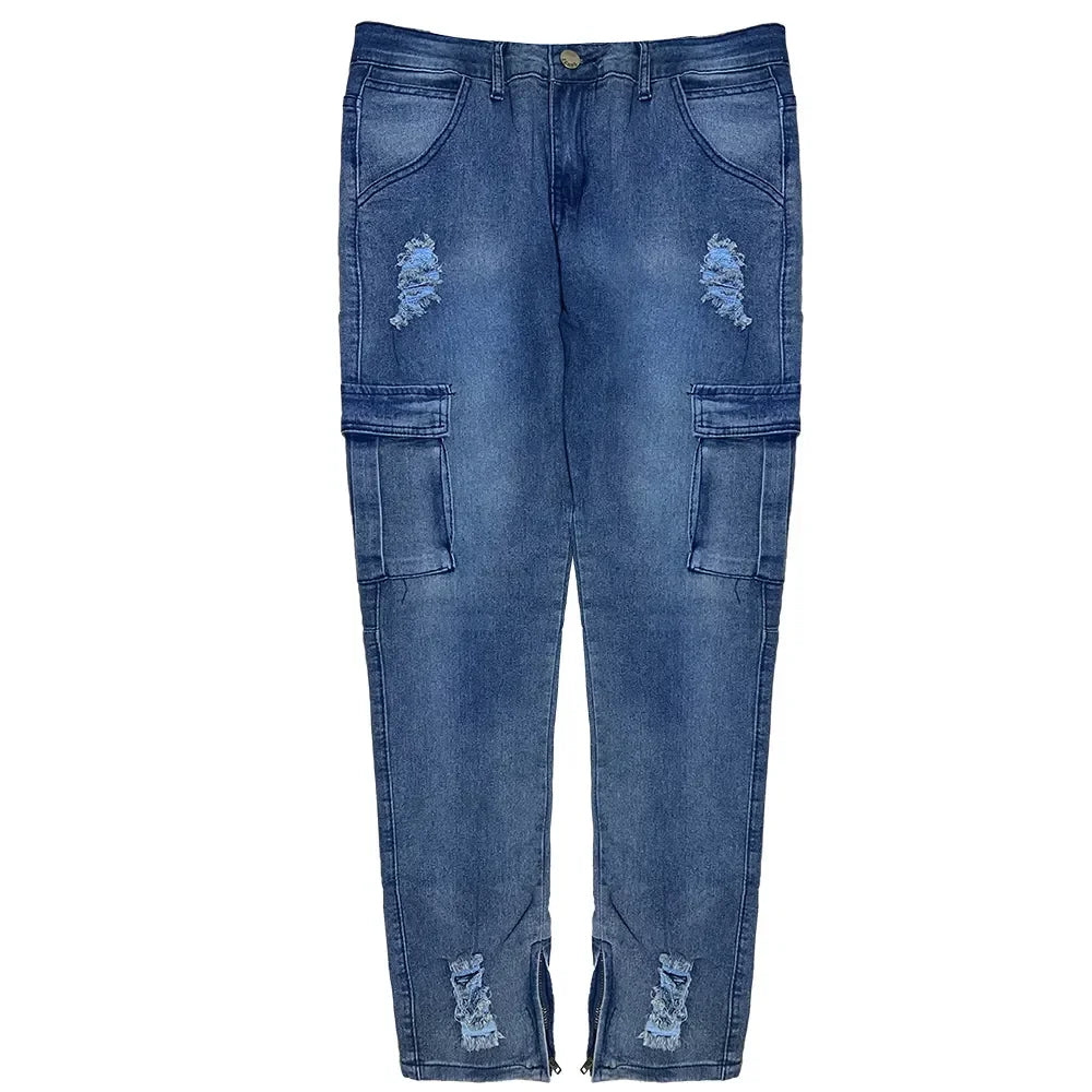 Jeans Men Wide Leg Cargo Pants Streetwear Baggy Men Korean Fashion Loose Straight Male Clothing Y2K Hip Hop Style Male Trousers
