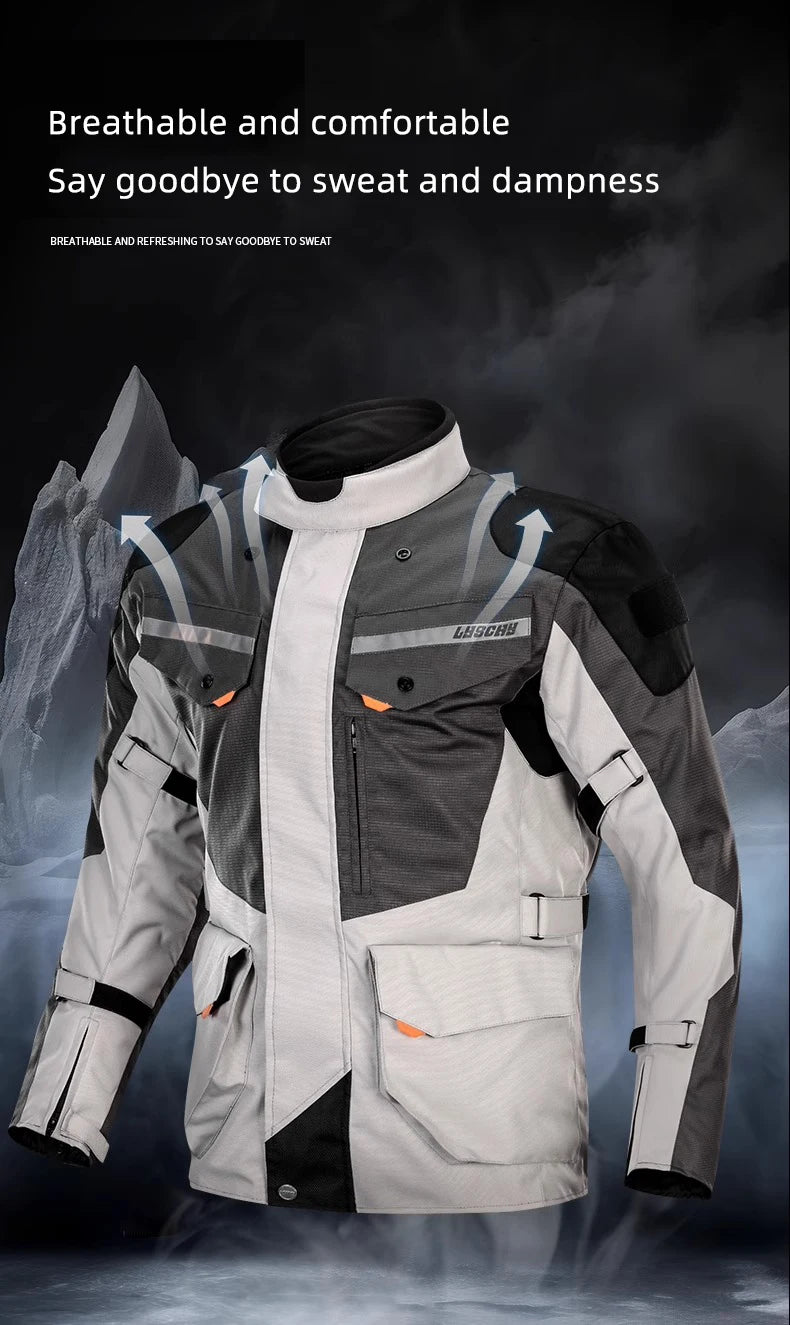 LYSCHY Motocross Jacket Pants Winter Warm Waterproof Motorcycle Riding Jacket Men Women Outdoor Off-Road Motorbike Rally Jacket