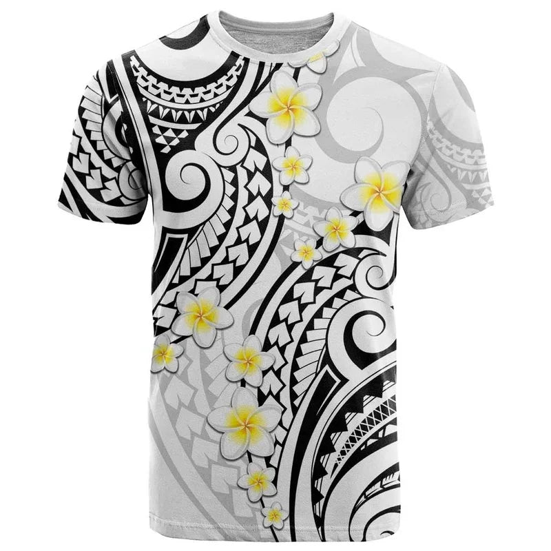 Polynesian Tiki T Shirt For Men 7-colors Hibiscus 3D Printed O-Neck Short Sleeves Casual Oversized Street T-shirts Kid Clothes