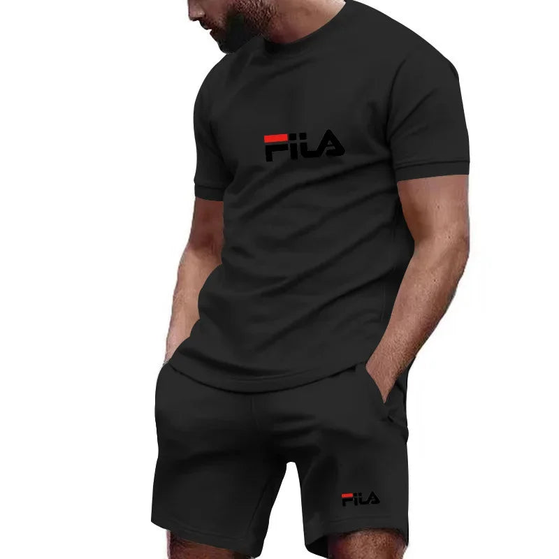 2026 Summer Men's Casual Loose Comfortable Mesh Breathable Quick-Dry Short-Sleeved Sports T-Shirt Shorts Set