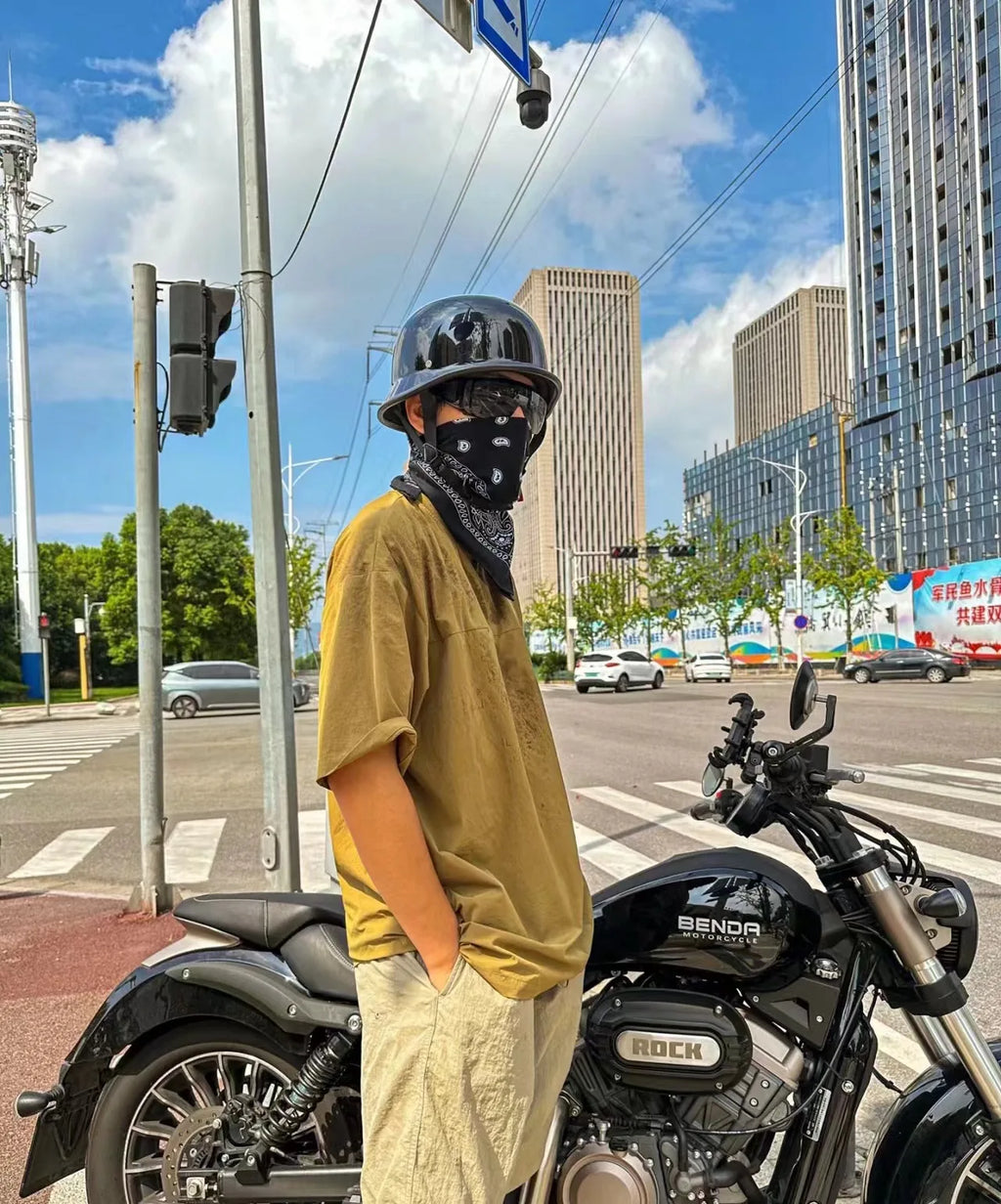17 Classic Retro Half Helmets for Motorcycle Open Face Helmet Beanie Cruising Skull Cap Small for Motorbike Scooter Chopper