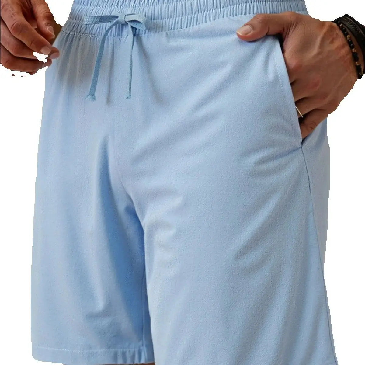 Summer new men's casual shorts, plain-colored lightweight quick-drying beach pants, comfortable beach vacation casual shorts