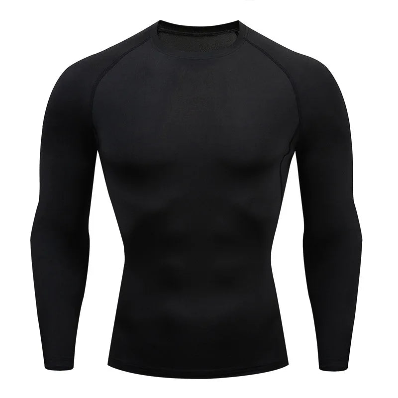 Autumn Winter Compression Shirt Long Sleeve Casual Slim T Shirts For Men Quick Dry Football Tops Gym Sport T Shirt Man Clothing