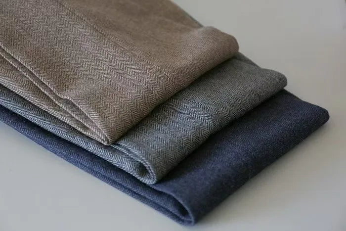 Autumn New Warm Wool Herringbone Casual Trousers British Retro Woolen Loose Straight Pants for Men