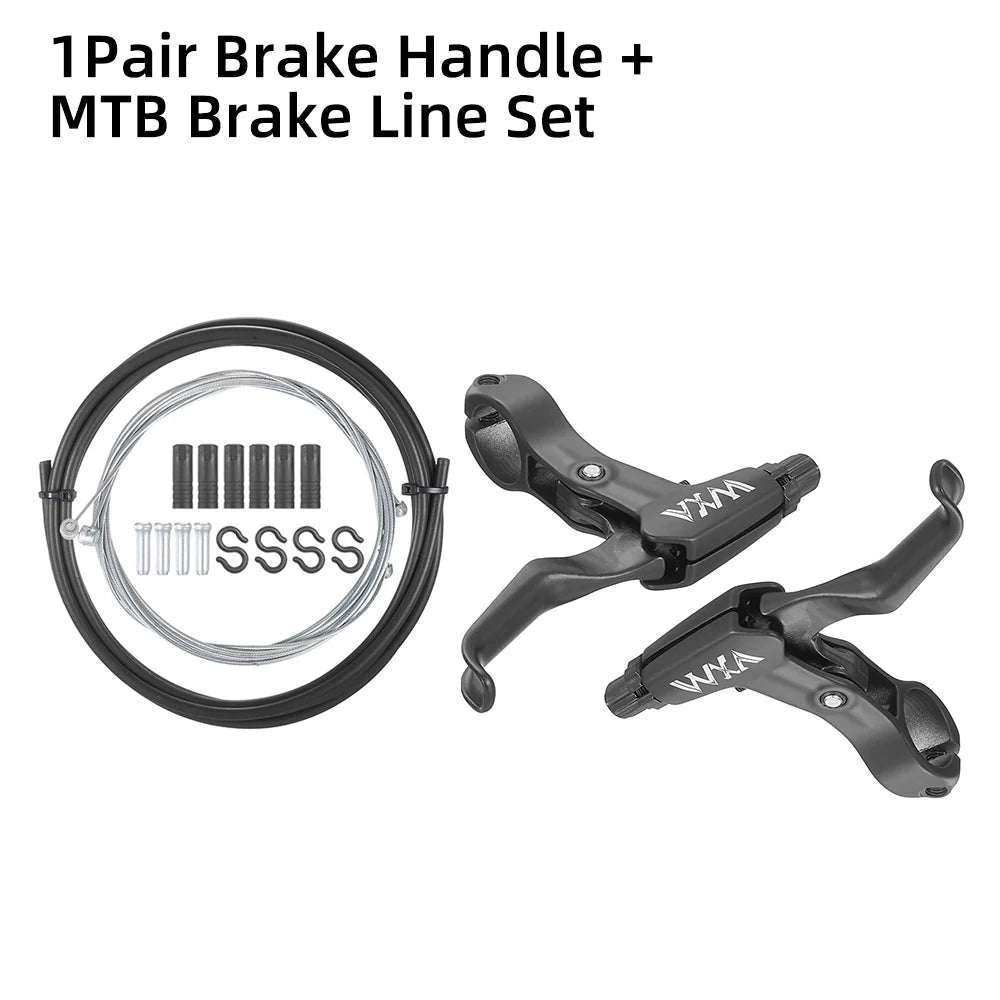 1 Pair MTB Brake Handle With Cable Line Set Mountain Bike Cycling Brake Levers V/Disc Bicycle Brake Lever
