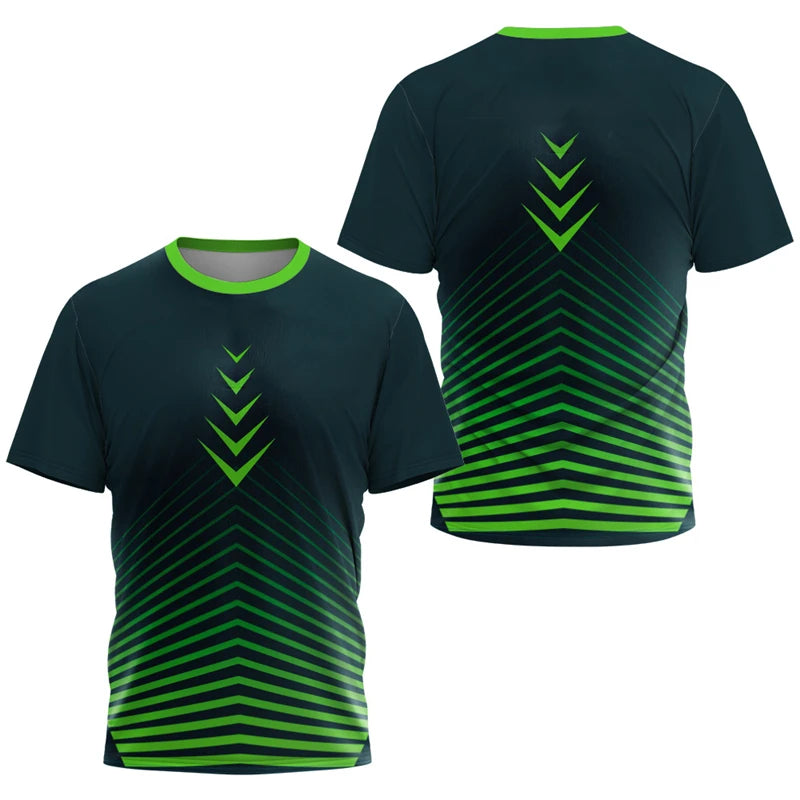 Simple Quick Dry Table Tennis T Shirts For Men Summer Short Sleeve Fashion 3D Printed Sports T-shirts Loose Breathable Gym Tops