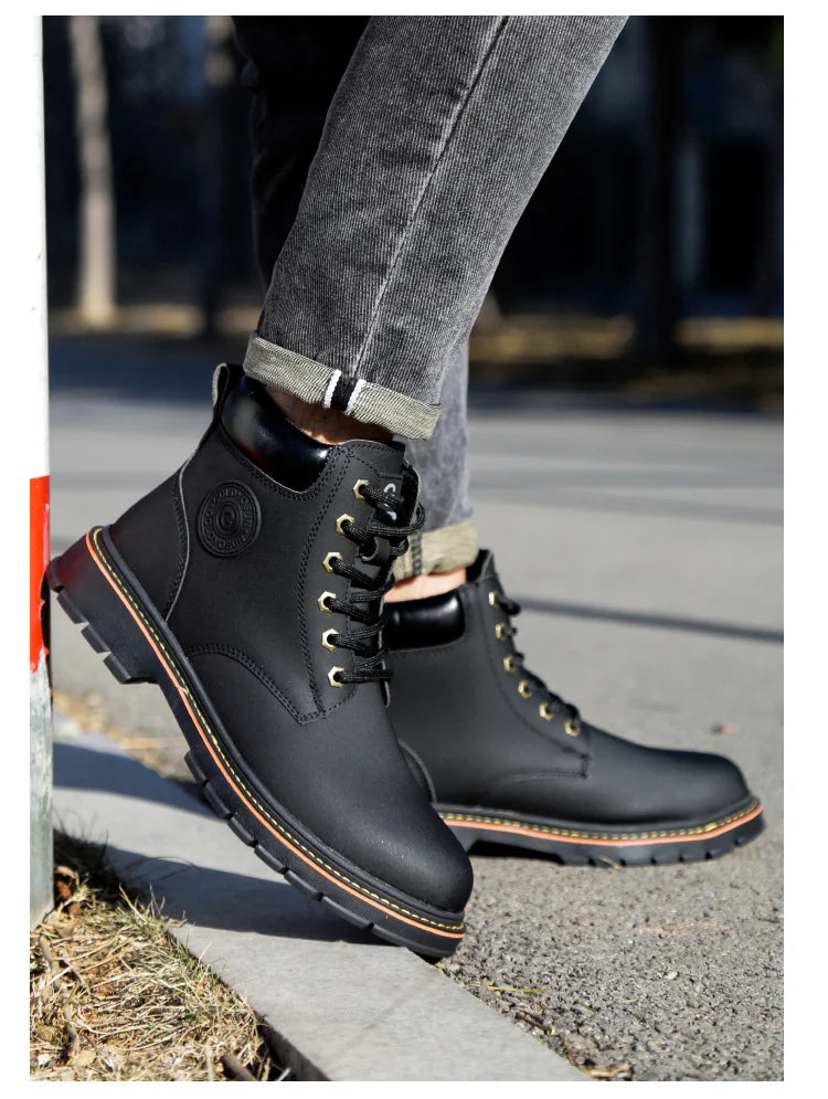 high-top Work Boots For Men Anti-smash Anti-puncture Work Shoes with Steel Toe leather safety shoes men for work waterproof shoe