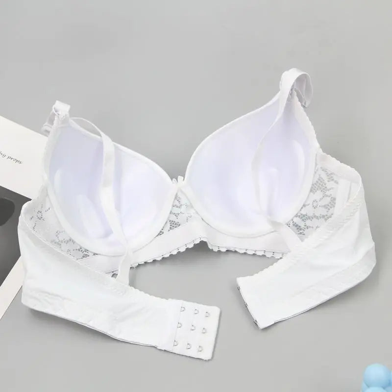 DaiNaFang Push Up Bras For Women Pink Blue Black Gray Beige White Burgundy Underwear Lace Minimize Seamless Lingerie