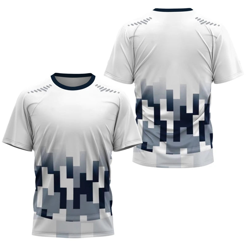 Simple Quick Dry Table Tennis T Shirts For Men Summer Short Sleeve Fashion 3D Printed Sports T-shirts Loose Breathable Gym Tops