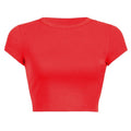 Summer Casual Short Sleeve Basic O Neck Solid Color Cropped Navel Women Crop Tops Soft Bodycon Fashion Tees Blouse