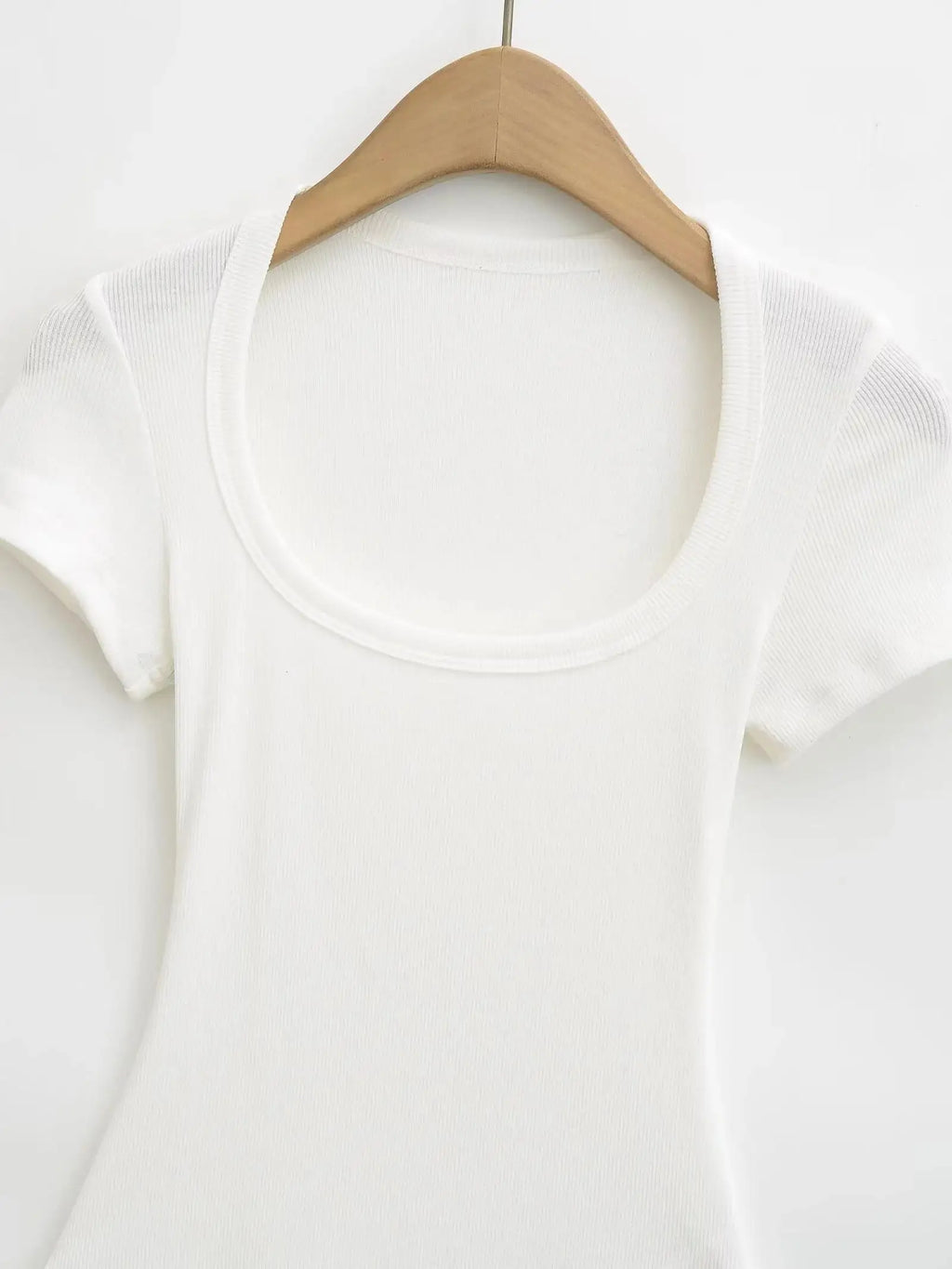 Women Short Sleeve Square Collar Bodysuits Summer Rib Knitted Elastic Slim Top Jumpsuits Solid Color