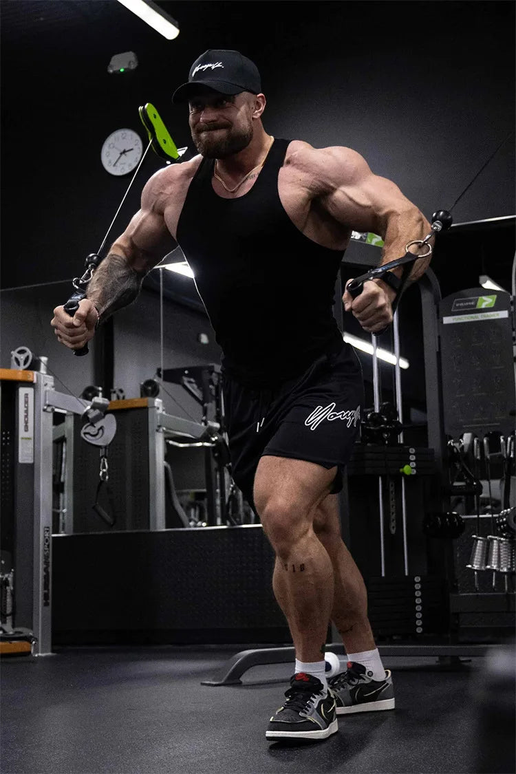 Summer Men's Sports Clothing Casual Vest Fashion Round Neck Quick Dry Tank Top Male Outdoor Gym Fitness Sleeveless Base Shirt