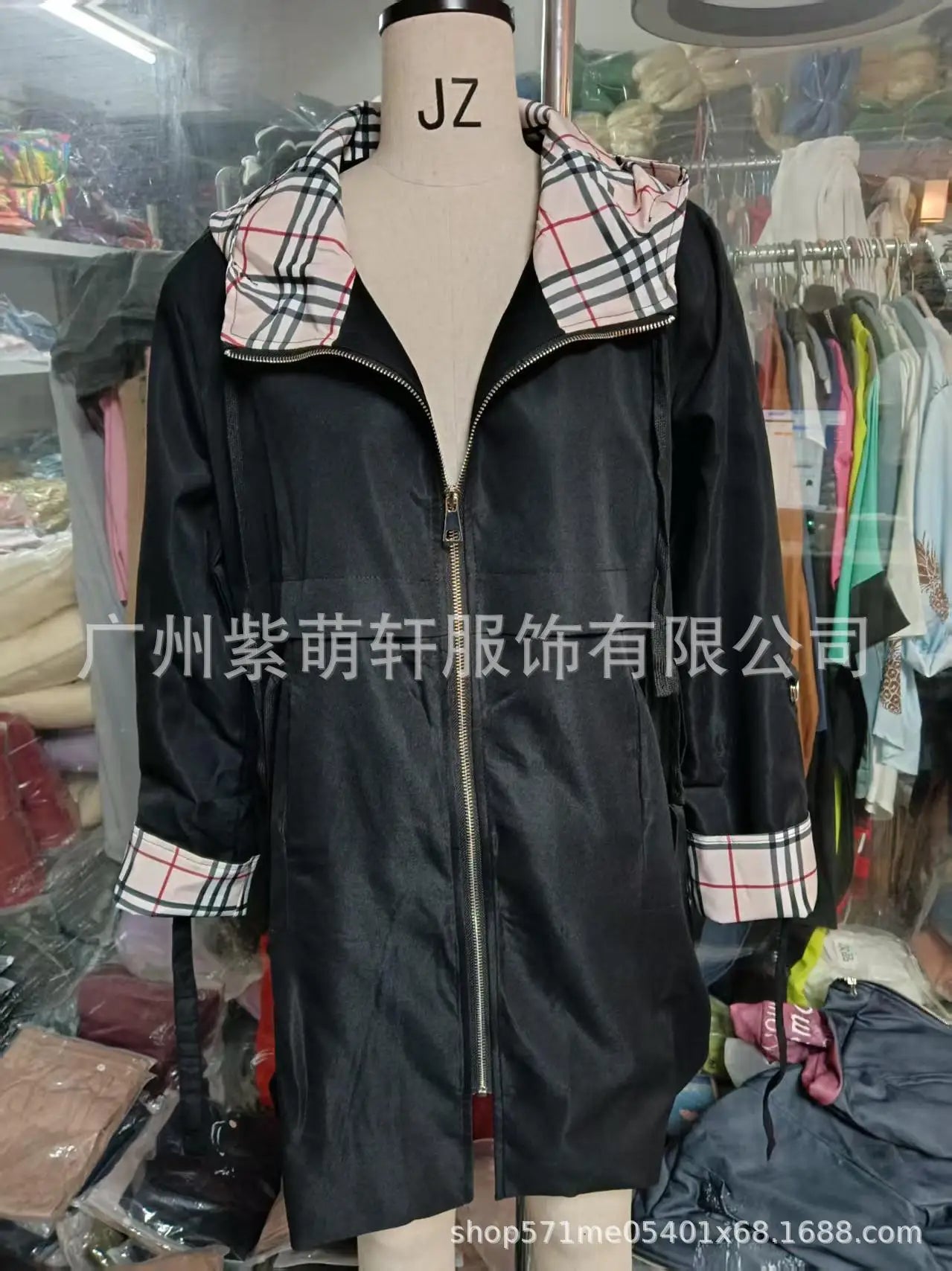 Fashion Trench Coat Woman Autumn Winter Solid Color Versatile Casual Street Style Cardigan Long-sleeved Hooded Plaid Outerwears